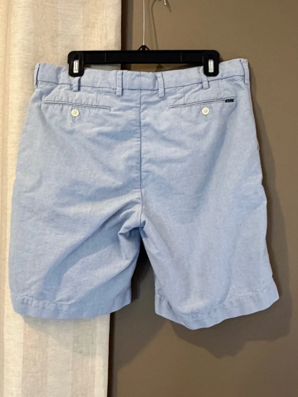 Polo Ralph Lauren Men's Casual Light Blue Cotton Shorts, Mid-Rise Size 32